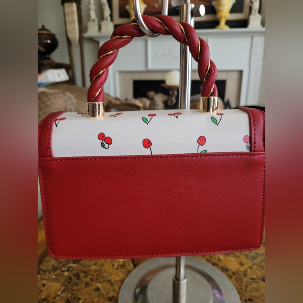 Cherry Print Red and White Handbag/crossbody - Picture 2 of 7